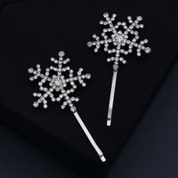 Christmas Hairpin Korean Snowflake Word Clip Bangs Clip Rhinestone Hairpin main image 3