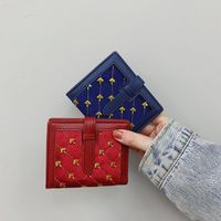 70% Off Short Style Wallet 2020 New Embroidered Student Wallet Short Folding Ladies Multifunctional Card Holder Wholesale main image 1