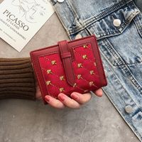 70% Off Short Style Wallet 2020 New Embroidered Student Wallet Short Folding Ladies Multifunctional Card Holder Wholesale sku image 1