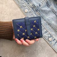 70% Off Short Style Wallet 2020 New Embroidered Student Wallet Short Folding Ladies Multifunctional Card Holder Wholesale sku image 2