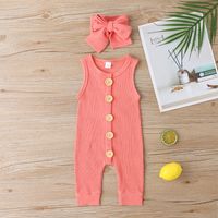 Sleeveless One-piece Solid Color Romper main image 3