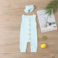 Sleeveless One-piece Solid Color Romper main image 4