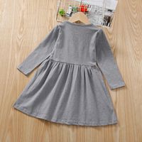 Children's Gray Long-sleeved Solid Color Dress main image 3