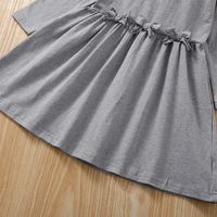 Children's Gray Long-sleeved Solid Color Dress main image 5