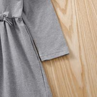 Children's Gray Long-sleeved Solid Color Dress main image 6