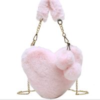 Cute Plush Heart-shaped Shoulder Bag main image 5