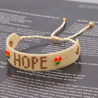 Bohemian Ethnic Miyuki Rice Beads Handmade Beaded Color Love Hope Hope Letter Bracelet main image 5