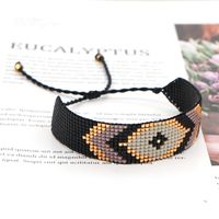 Black Punk Ethnic Style Versatile Personality Miyuki Beads Bracelet Woven Geometric Eyes Handmade Ornament main image 5