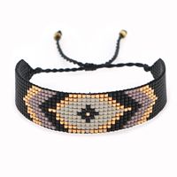 Black Punk Ethnic Style Versatile Personality Miyuki Beads Bracelet Woven Geometric Eyes Handmade Ornament main image 2