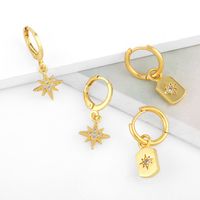 Micro-inlaid Six-pointed Star Earrings main image 5