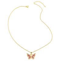 Copper Inlaid Zircon Butterfly Pendant Necklace main image 5