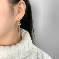 Diamond-studded Knotted Tassel Long Earrings main image 5