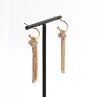 Diamond-studded Knotted Tassel Long Earrings main image 6