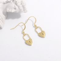 Heart Lock Zircon Earrings main image 5