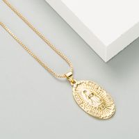 Fashion Oval Virgin Mary Pendant Necklace main image 4