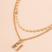 Letter H Pendant Diamond Double-layer Necklace main image 5