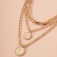 Retro Portrait Coin Pendant Multilayer Necklace main image 5