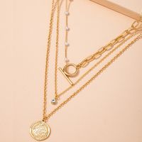 Gold Coin Diamond Pearl Necklace main image 4