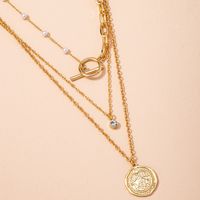 Gold Coin Diamond Pearl Necklace main image 5