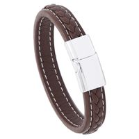 New Brown Casual Simple Braided Leather Bracelet main image 4