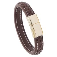 New Brown Casual Simple Braided Leather Bracelet main image 5