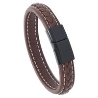 New Brown Casual Simple Braided Leather Bracelet main image 6