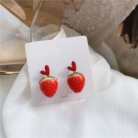 Korea Cute Small Fresh Love Strawberry Earrings main image 4
