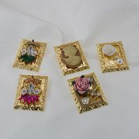 Retro Picture Frame Oil Painting Brooch main image 5
