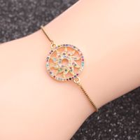 Micro-inlaid Zircon Sun Wheel Chain Bracelet main image 4