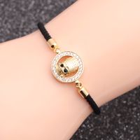 Copper Micro-inlaid Zircon Skull Head Skull Bracelet main image 4