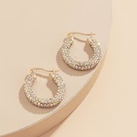 Simple Style Geometric Plating Alloy Artificial Gemstones Earrings sku image 1