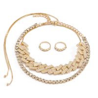 Diamond-studded Ring Necklace Set sku image 1