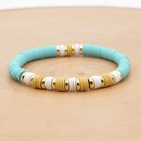 Bohemian Rainbow Color Polymer Clay 6m Bracelet Female Stainless Steel Color Retaining Spacer Ethnic Style Elastic String Bracelet Ornament sku image 2