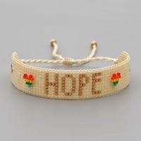 Bohemian Ethnic Miyuki Rice Beads Handmade Beaded Color Love Hope Hope Letter Bracelet sku image 1