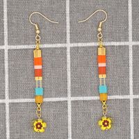 Pendientes De Margaritas Con Cuentas De Color Bohemio sku image 7