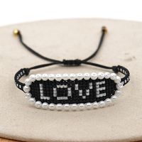 Bohemian Ethnic Style Miyuki Rice Beads Hand-woven Wild Love Letter Beaded Bracelet sku image 2