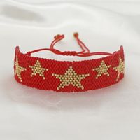 Simple Bohemian Miyuki Beads Bracelet Women's Handmade Woven Beads Five-pointed Star Ethnic Style Jewelry sku image 3