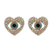 Fashion Heart-shaped Demon Eye Earrings sku image 1