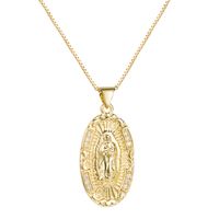 Fashion Oval Virgin Mary Pendant Necklace sku image 1