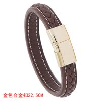 New Brown Casual Simple Braided Leather Bracelet sku image 5