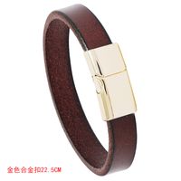 Casual Multicolor Alloy Magnet Buckle Glossy Sen Simple Cowhide Bracelet sku image 5