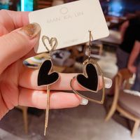Asymmetrical Tassel Love Earrings sku image 1
