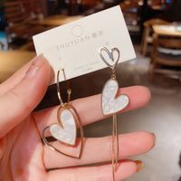1 Pair Simple Style Heart Shape Alloy Plating Women's Earrings main image 3