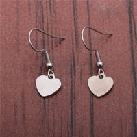 Titanium Steel Heart Earrings sku image 1