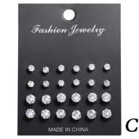 From  European And American Foreign Trade Six-claw 5-pair Storage Ear Studs Men's And Women's Fashion Colorful Zircon Earrings sku image 15