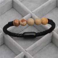 Stainless Steel Magnetic Buckle Leather Bracelet main image 4