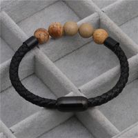 Stainless Steel Magnetic Buckle Leather Bracelet main image 5