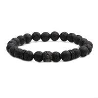 Fashion Lion Head Source 8mm Volcanic Stone Skull Bracelet main image 6