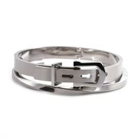 Stainless Steel Adjustable C-shaped Twisted Twist Open Bracelet main image 4