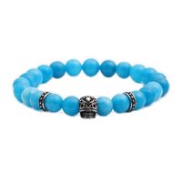 Fashion Lion Head 8mm Agate Stone Skull Bracelet main image 6